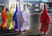 klan in colored robes